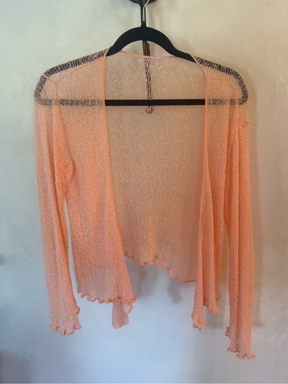 Lightweight Peach Open-Front Women's Cardigan